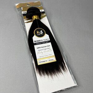 10” Natural Boss Bundles Yaki Straight 100% Human Hair Track Extensions